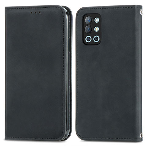 Custodia Portafoglio In Pelle Cover con Supporto S04D per OnePlus 9R 5G Nero