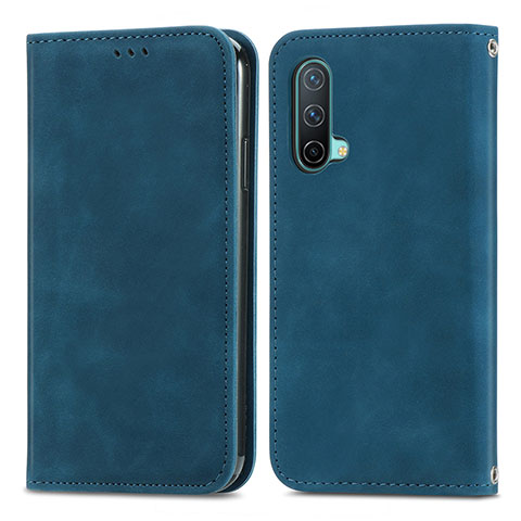 Custodia Portafoglio In Pelle Cover con Supporto S04D per OnePlus Nord CE 5G Blu