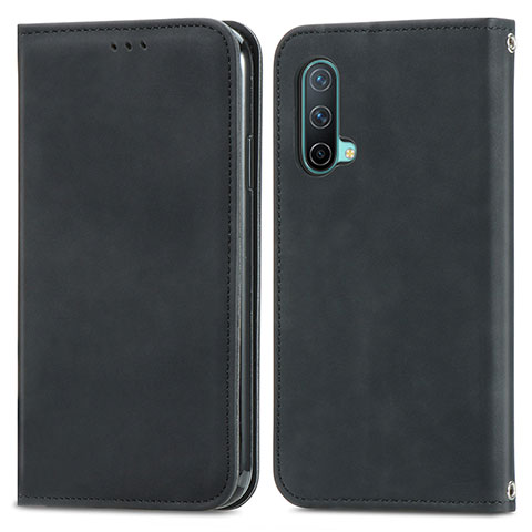 Custodia Portafoglio In Pelle Cover con Supporto S04D per OnePlus Nord CE 5G Nero