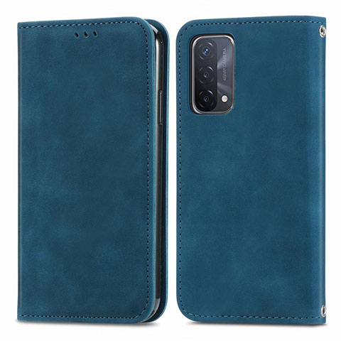 Custodia Portafoglio In Pelle Cover con Supporto S04D per OnePlus Nord N200 5G Blu