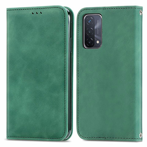 Custodia Portafoglio In Pelle Cover con Supporto S04D per Oppo A54 5G Verde