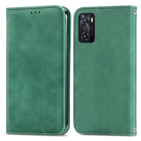 Custodia Portafoglio In Pelle Cover con Supporto S04D per Oppo A55S 5G Verde