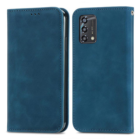 Custodia Portafoglio In Pelle Cover con Supporto S04D per Oppo A74 4G Blu