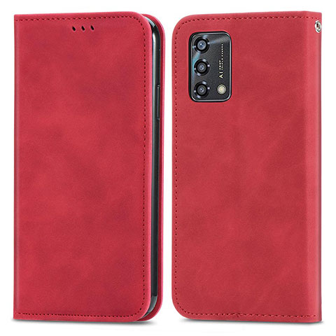 Custodia Portafoglio In Pelle Cover con Supporto S04D per Oppo A74 4G Rosso