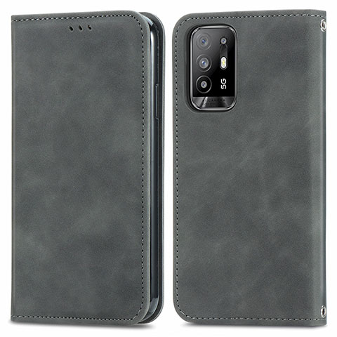 Custodia Portafoglio In Pelle Cover con Supporto S04D per Oppo A94 5G Grigio