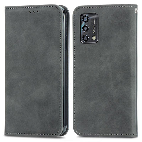 Custodia Portafoglio In Pelle Cover con Supporto S04D per Oppo A95 4G Grigio