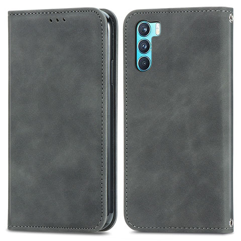 Custodia Portafoglio In Pelle Cover con Supporto S04D per Oppo K9 Pro 5G Grigio