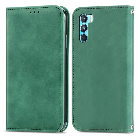 Custodia Portafoglio In Pelle Cover con Supporto S04D per Oppo K9 Pro 5G Verde