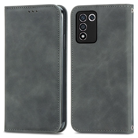 Custodia Portafoglio In Pelle Cover con Supporto S04D per Oppo K9S 5G Grigio