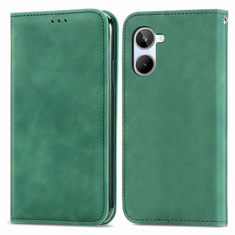 Custodia Portafoglio In Pelle Cover con Supporto S04D per Realme 10 4G Verde