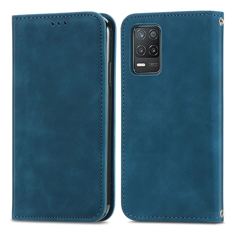 Custodia Portafoglio In Pelle Cover con Supporto S04D per Realme 8 5G Blu