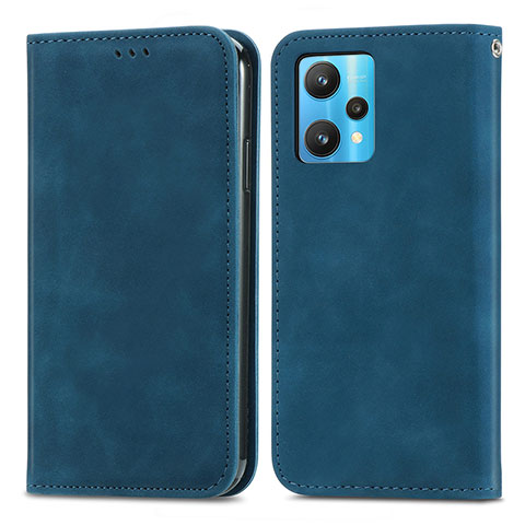 Custodia Portafoglio In Pelle Cover con Supporto S04D per Realme 9 5G Blu