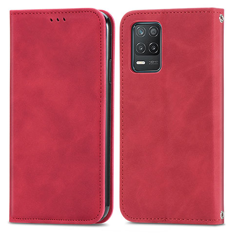 Custodia Portafoglio In Pelle Cover con Supporto S04D per Realme 9 5G India Rosso