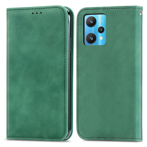 Custodia Portafoglio In Pelle Cover con Supporto S04D per Realme 9 Pro+ Plus 5G Verde