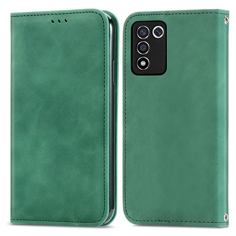 Custodia Portafoglio In Pelle Cover con Supporto S04D per Realme 9 SE 5G Verde