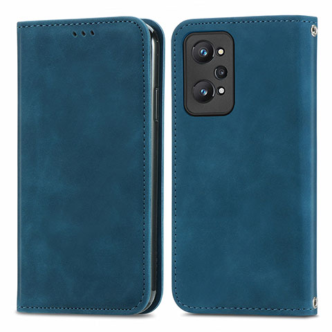 Custodia Portafoglio In Pelle Cover con Supporto S04D per Realme GT Neo2 5G Blu