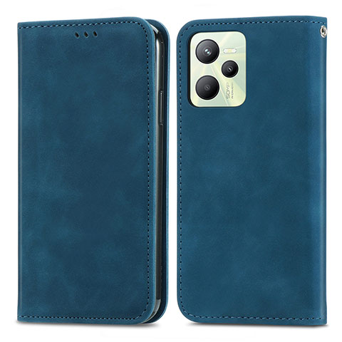 Custodia Portafoglio In Pelle Cover con Supporto S04D per Realme Narzo 50A Prime Blu