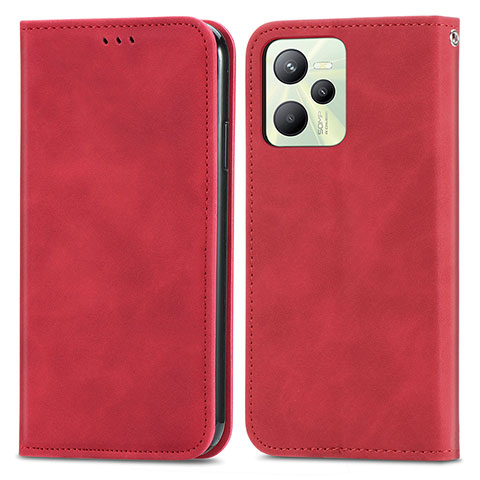 Custodia Portafoglio In Pelle Cover con Supporto S04D per Realme Narzo 50A Prime Rosso