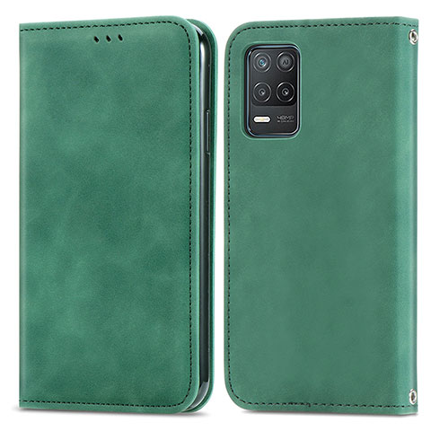 Custodia Portafoglio In Pelle Cover con Supporto S04D per Realme Q3 5G Verde