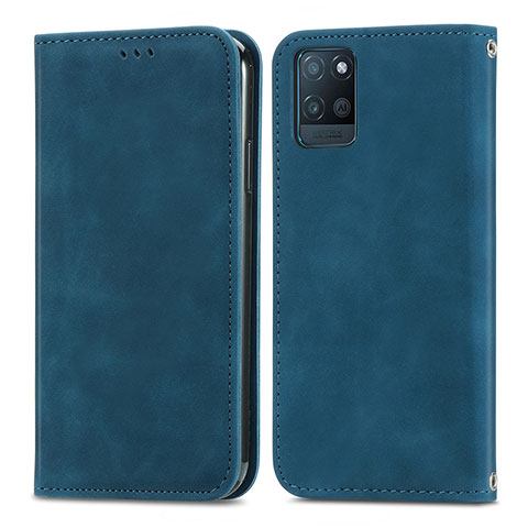 Custodia Portafoglio In Pelle Cover con Supporto S04D per Realme V11s 5G Blu