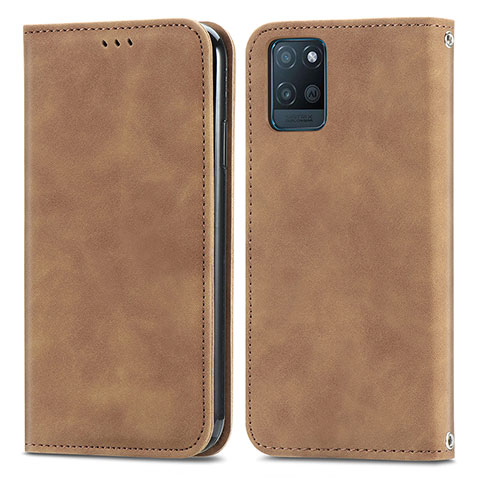 Custodia Portafoglio In Pelle Cover con Supporto S04D per Realme V11s 5G Marrone