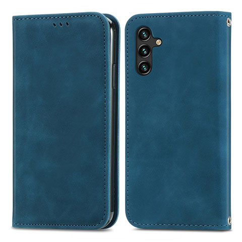 Custodia Portafoglio In Pelle Cover con Supporto S04D per Samsung Galaxy A04s Blu