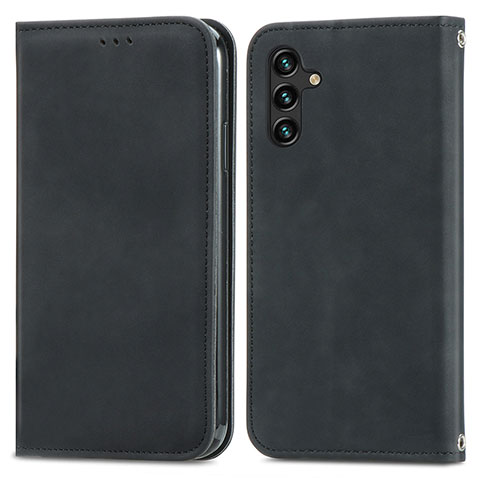 Custodia Portafoglio In Pelle Cover con Supporto S04D per Samsung Galaxy A04s Nero