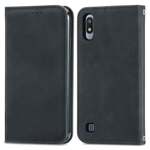 Custodia Portafoglio In Pelle Cover con Supporto S04D per Samsung Galaxy A10 Nero