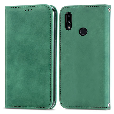 Custodia Portafoglio In Pelle Cover con Supporto S04D per Samsung Galaxy A10s Verde