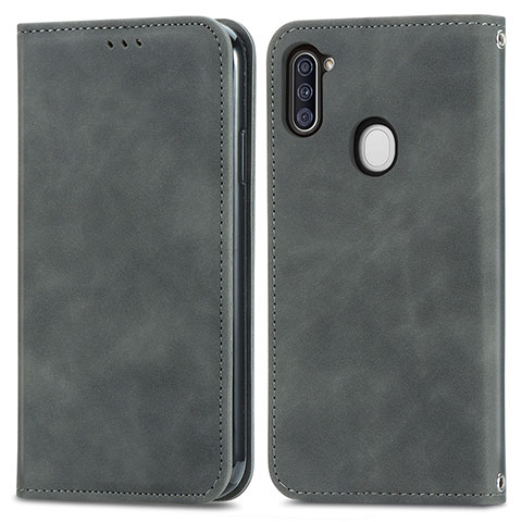 Custodia Portafoglio In Pelle Cover con Supporto S04D per Samsung Galaxy A11 Grigio