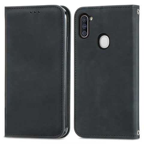 Custodia Portafoglio In Pelle Cover con Supporto S04D per Samsung Galaxy A11 Nero