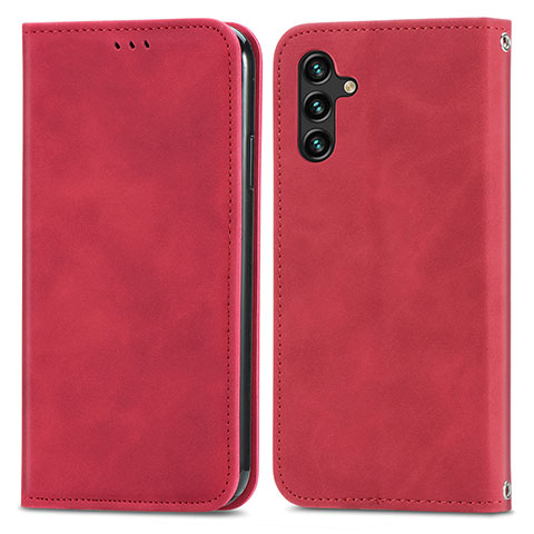 Custodia Portafoglio In Pelle Cover con Supporto S04D per Samsung Galaxy A13 5G Rosso