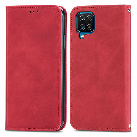 Custodia Portafoglio In Pelle Cover con Supporto S04D per Samsung Galaxy A22 4G Rosso