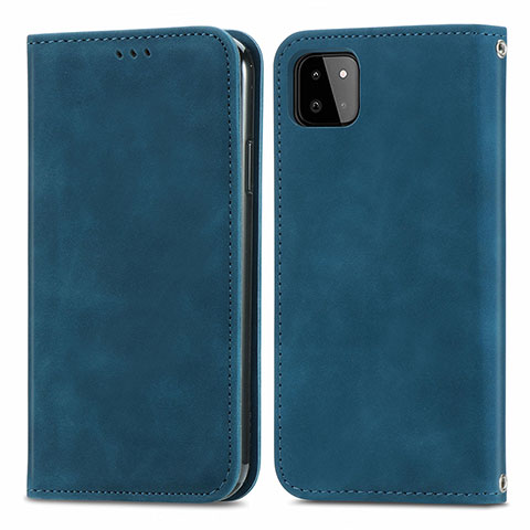 Custodia Portafoglio In Pelle Cover con Supporto S04D per Samsung Galaxy A22 5G Blu