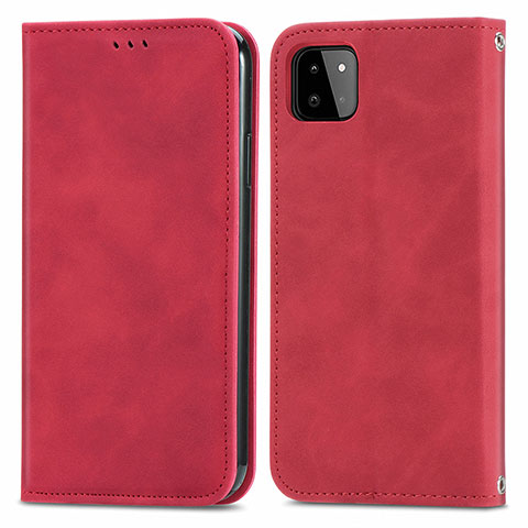 Custodia Portafoglio In Pelle Cover con Supporto S04D per Samsung Galaxy A22s 5G Rosso