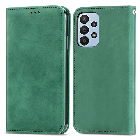 Custodia Portafoglio In Pelle Cover con Supporto S04D per Samsung Galaxy A23 4G Verde