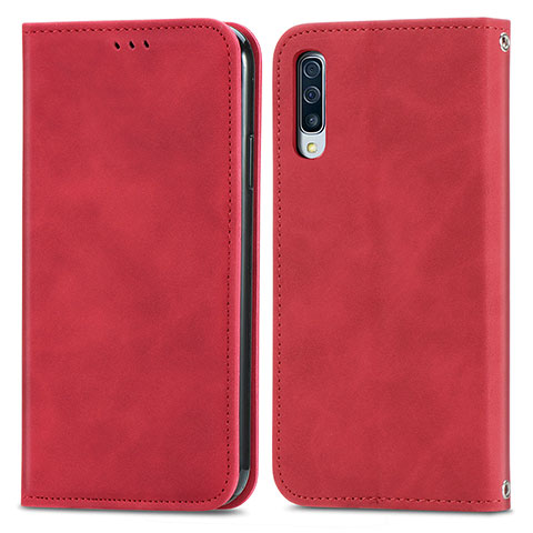 Custodia Portafoglio In Pelle Cover con Supporto S04D per Samsung Galaxy A30S Rosso