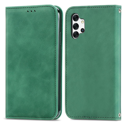 Custodia Portafoglio In Pelle Cover con Supporto S04D per Samsung Galaxy A32 4G Verde