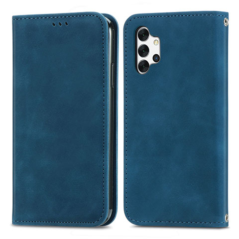 Custodia Portafoglio In Pelle Cover con Supporto S04D per Samsung Galaxy A32 5G Blu