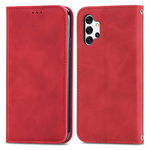 Custodia Portafoglio In Pelle Cover con Supporto S04D per Samsung Galaxy A32 5G Rosso