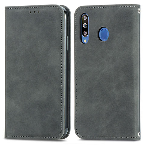 Custodia Portafoglio In Pelle Cover con Supporto S04D per Samsung Galaxy A40s Grigio