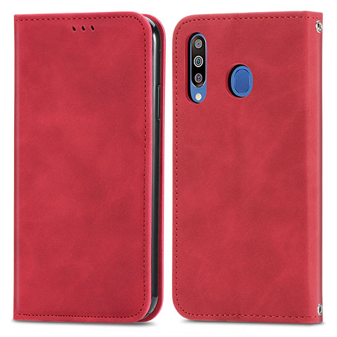 Custodia Portafoglio In Pelle Cover con Supporto S04D per Samsung Galaxy A40s Rosso