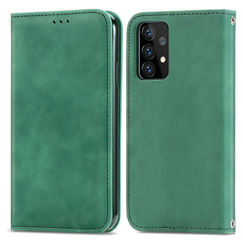 Custodia Portafoglio In Pelle Cover con Supporto S04D per Samsung Galaxy A52 5G Verde