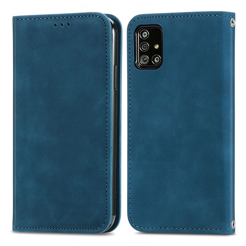 Custodia Portafoglio In Pelle Cover con Supporto S04D per Samsung Galaxy A71 4G A715 Blu