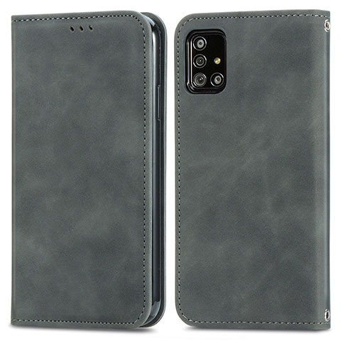 Custodia Portafoglio In Pelle Cover con Supporto S04D per Samsung Galaxy A71 4G A715 Grigio