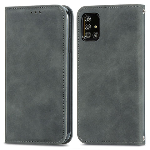 Custodia Portafoglio In Pelle Cover con Supporto S04D per Samsung Galaxy A71 5G Grigio