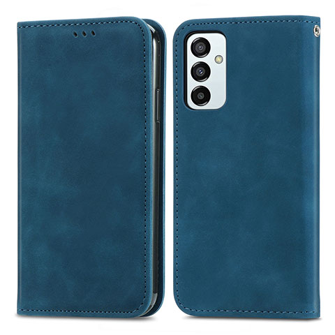 Custodia Portafoglio In Pelle Cover con Supporto S04D per Samsung Galaxy F23 5G Blu