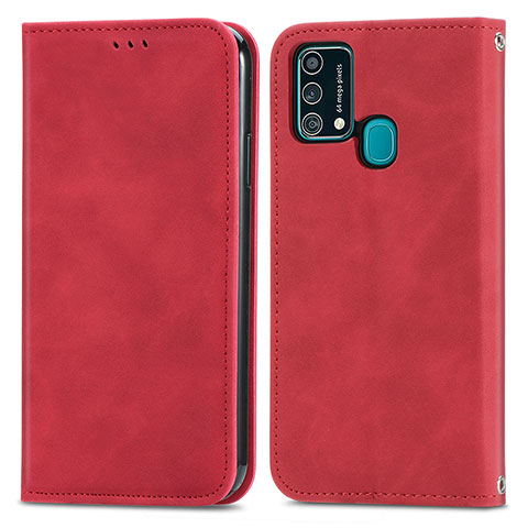 Custodia Portafoglio In Pelle Cover con Supporto S04D per Samsung Galaxy F41 Rosso