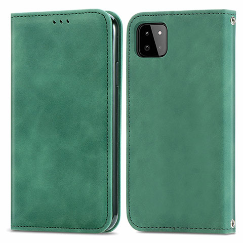 Custodia Portafoglio In Pelle Cover con Supporto S04D per Samsung Galaxy F42 5G Verde