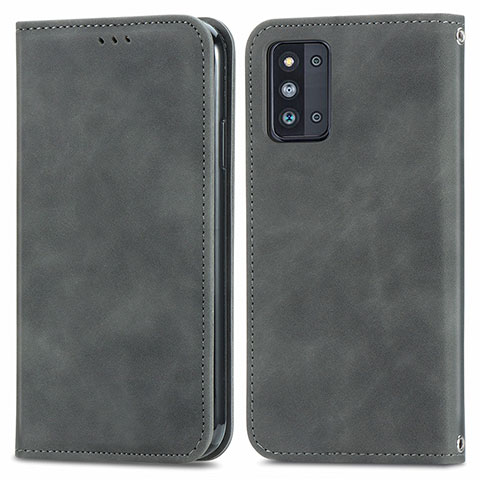 Custodia Portafoglio In Pelle Cover con Supporto S04D per Samsung Galaxy F52 5G Grigio